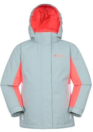 Mountain Warehouse Honey Kids Snowproof Ski Jacket | Boys & Girls Comfy & Fleece Lined Winter Coat with Hood, Multi-Pockets & Adjustable Cuffs for Custom Fit, For Snowboarding