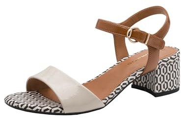 Tamaris Damen Heeled Sandals Synthetik, beige, 42 EU