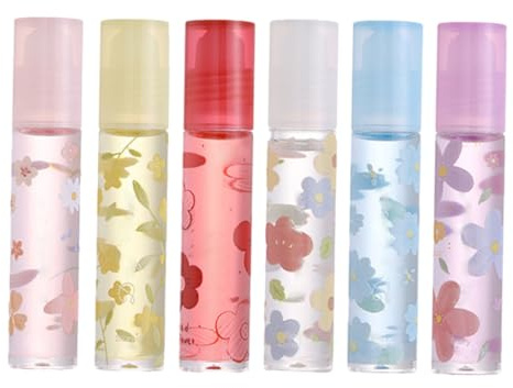 Beavorty 6 Stück Transparenter Lipgloss Lippenöl Lippenpflegeöl mit Feuchtigkeitsspendender Formel Kunststoff Verpackung 6,3ml für Damen und Unterwegs in Tasche oder Zufälliger Stil