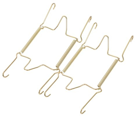 KOMBIUDA 2 pièces Lot de Crochets Muraux Acier Inoxydable U Invisibles pour Assiettes Décoratives Support à Ressort pour Suspension Stable et Polyvalente