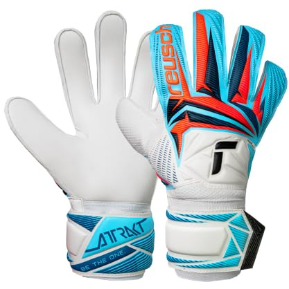 Reusch Torwarthandschuhe Erwachsene | robuster Grip & stabile Passform | starke Ballkontrolle, für Training & Spiel, geeignet für Kunstrasen, Naturrasen & Hartplatz, Größe 7,5-11, Attrakt Solid