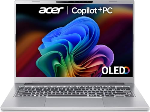 acer Aspire AI 14 A14-53M Co-Pilot+ Laptop - Intel Core Ultra 5 226V, 16GB DDR5 RAM, 512GB SSD, Integrated Graphics, 14 WUXGA OLED, Windows 11, Silver