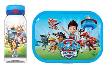 Mepal - Pausenset Campus - 600 + 750 ml - Paw Patrol Pups | Set für Kinder mit Trinkflasche mit Klappdeckel & Lunch Box - Lunch-Set für die Schule oder unterwegs - Spülmaschinenfest
