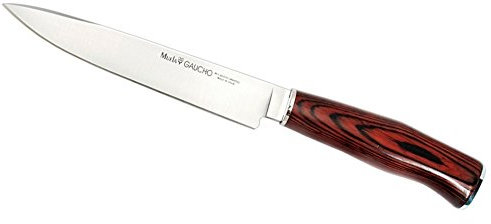 ELECTROPOLIS Cuchillo de Caza Muela Gaucho GAUCHO-20CO, con puño de Madera prensada Cocobolo y Casquillo INOX, Hoja de 20 cm + Tarjeta Multiusos de Regalo