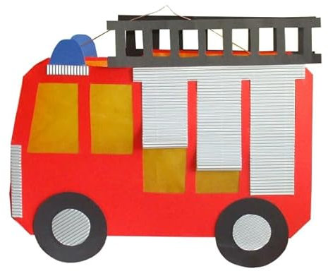 Prell Laternen Bastelset Feuerwehrauto, 4 Stück