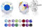 DTPSilver - Damen Ohrringe 925 Sterling Silber mit Kristallen von Swarovski® Elements 6 mm Runde Ohrstecker - Farbe : Aurore Boreale