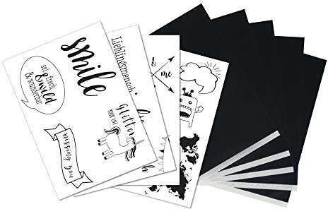 Rayher Hobby Rayher 67288000 5x DIN A4 Transferpapier mit Vorlagen Statements, zum Übertragen von Motiven