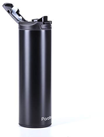 Vacuum Travel Mug Leakproof Insulated Coffee Flask Double Walled Coffee Cup Stainless Steel Thermal Mugs Drink Flasks for Working Sports Camping Outdoor Black 500ml