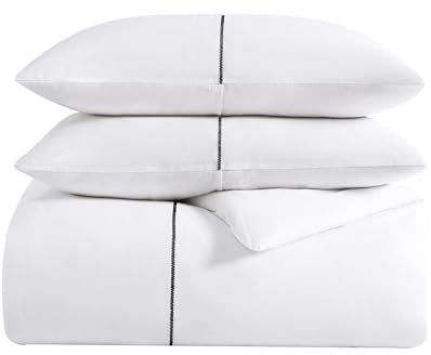 Vera Wang | 100% Cotton Soft, Smooth, and Silky Sateen, 3-Piece, Minimalistic and Modern Style for Bedroom Décor, Zig Zag White/Black, King Comforter Set