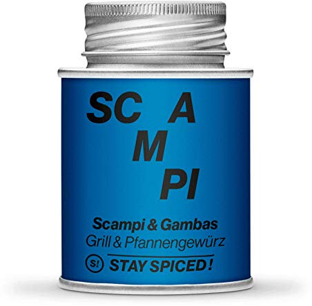 STAY SPICED ! Barbecue for Champions I Scampi & Gambas I Köstliches Grillgewürze für Meeresfrüchte I Verpackt in 170 ml Schraubdose
