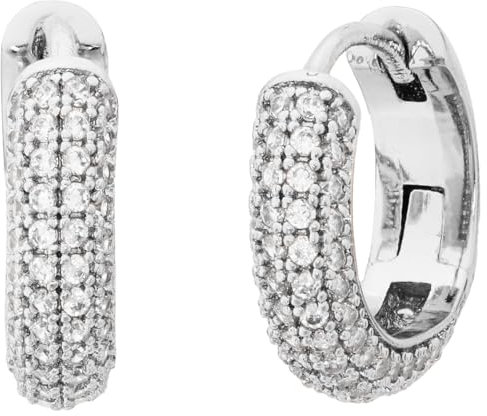 Kate Spade New York Pave Mini Huggies, klar/Silber