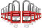 TRADESAFE Lockout Tagout Schlösser, Sicherheitsschlösser unterschiedlich schließen, Lock Out Tag Out Vorhängeschlösser-Set, 1 Schlüssel pro Schloss, 10 Stück Rot
