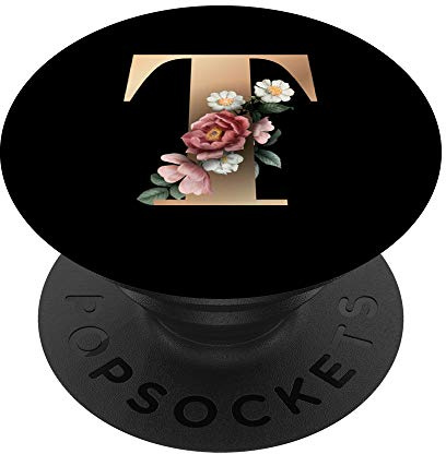Flowers Letter T Abbreviation Personalized Name Wife-Sockets PopSockets PopGrip: Swappable Grip for Phones & Tablets