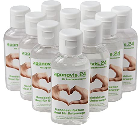 aponovis.24 Handdesinfektion | Nachfüllbare Händedesinfektion in Reisegröße zur schnellen Reinigung unterwegs | 10er-Set