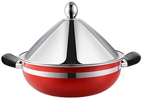 MYYINGBIN Tajine Marocain Couvercle en Acier Inoxydable PoignéE Anti-BrûLure RéSistance Aux Hautes TempéRatures Applicable à La CuisinièRe à Induction De Gaz