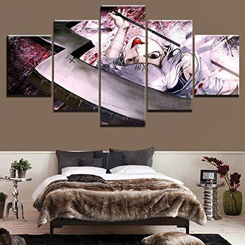 Wallpaper M 5Pcs Moderne rahmenlose Leinwand Malerei Home Room Art Wand Leinwand Gedruckte Wandkunst Poster Home Decoration 5 Stück Tokyo Ghoul Juzo SUZUYA Malerei Anime Bild Wohnzimmer
