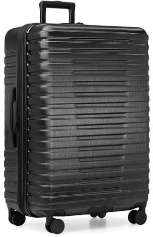 U.S. Traveler Boren Expandable Hardside Rugged Travel Luggage with 8 Spinner Wheels, Black, Checked-Large 30-Inch