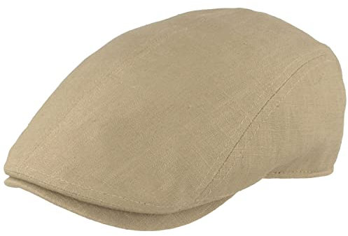 Breiter Herren Schiebermütze Flatcap Schirmmütze Leinen Innenfutter (as3, Numeric, Numeric_59, Moos)