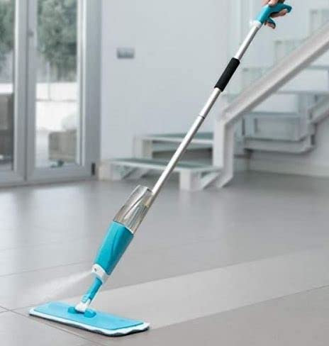 Spray Mops for Floors Microfibre Flat Floor Mop with Spray Dry Wet Mop for Hardwood Laminate Tiles Floors, Dust Mop with Reusable Microfiber Pads & Refillable Bottle (Blue)