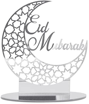 Snakell Ramadan Mubarak Dekoration Acryl EID Mubarak Dekor Tischdekoration Ramadan Dekoration Eid Mubarak Muslim Islam Eid Ramadan Festival Deko Eid Al Adha Party Supplies Ramadan Kareem Geschenke
