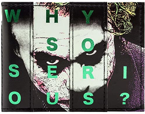 The Dark Knight The Joker Why So Serious? Geldbörse/Geldbeutel Bi-Fold ID- & Kartenhalter, Schwarz