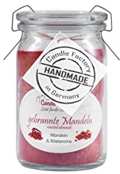 Candle Factory Baby Jumbo Duftkerze aus pflanzlichem Stearin im hitzebeständigen Glas der Marke Weck®, bis zu 24h Brennzeit, Duft: gebrannte Mandeln