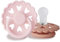 FRIGG Fairytale Schnuller 2 Packung | Silikon Schnuller | BPA-Frei | Hergestellt in Dänemark | Symmetrischer Sauger in Kirschform| (White Lilac/Pretty In Peach, Größe 1 (0-6 Monate))
