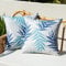 Woaboy 2er Set Outdoor wasserdichte Kissenbezüge Kissen Wasserfest Kissenhülle Dekohülle Sofakissen für Garten Balkon Wohnzimmer 40x40cm (Blätter Blau)