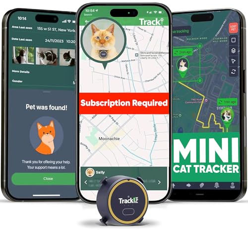 Tracki Cat GPS Tracker – Real-Time Cat Tracker & GPS Tracker for Cats – Smart Alerts, Geo-Fence, Waterproof, Collar-Compatible – Long-Life Battery – Works with iOS & Android (Subscription Required)