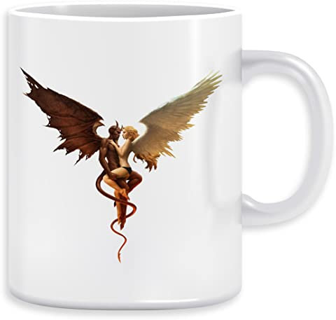 Teufel Dämon Engel Schulter Kaffeebecher Becher Tassen Ceramic Mug Cup