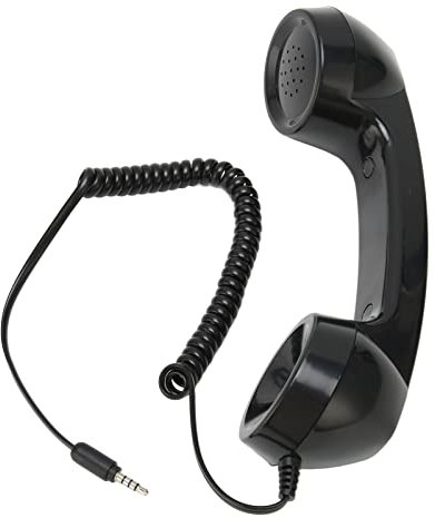 LEYT Retro-Telefonhörer, Strahlungsfester Multifunktions-Handyempfänger für Computer (Schwarz)