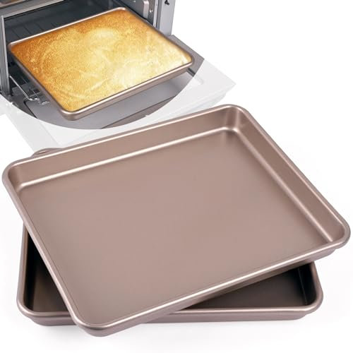 WMKGG Bandeja de horno tostadora de aire de 11 pulgadas, juego de 2 sartenes antiadherentes de acero al carbono pesado