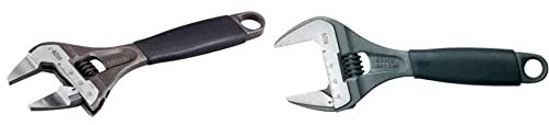 Bahco 9029-T Slim Jaw Adjustable Wrench, 170mm Length & 9029 170mm 32mm Adjustable Wrench Extra Wide Jaw