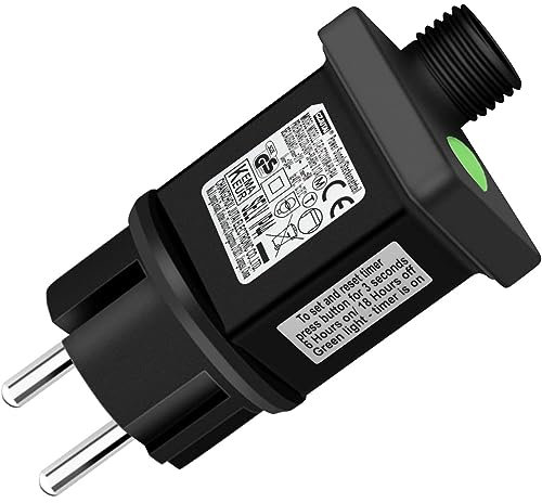 yowin Enchufe Intermitente 31V 6W Transformador Luces Navidad, 9 Modos Adaptador con Temporizador, Meomoria, Enchufe Intermitente para luces de Navidad, Luces de Hada, Guirnaldas Luces, LED Driver