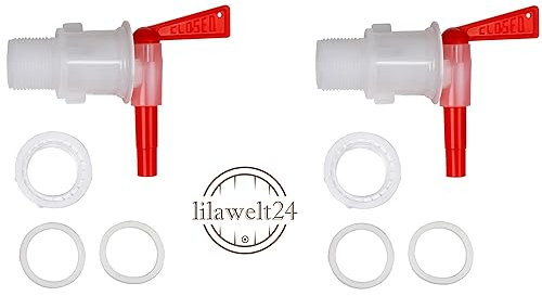 2 Stück Auslaufhahn, Ersatzzapfen Kunststoff Wasserhahn Getränkespender Zapfhahn Zapfen mit Dichtungsring Bier Wein Fermenter Eimer