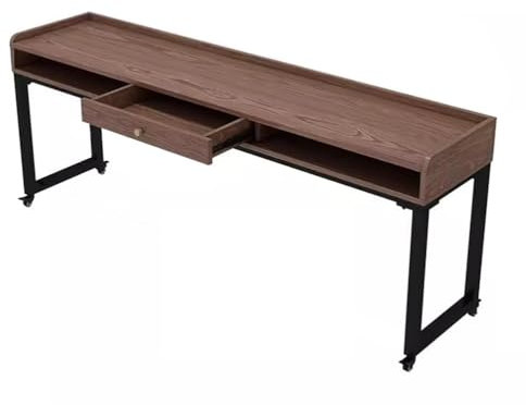 Überbetttisch Überbetttisch mit Schublade, Rollbett-Schreibtisch für Queen-/Full-Size-Bett, Massivholzplatte und Metallbeine, Esstisch, Laptop-Wagen, Betttisch (Size : 180x40x80cm)