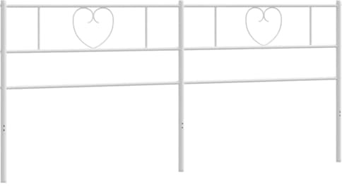 vidaXL Ersatz-Kopfteil, Bettkopfteil aus Stahl Metallkonstruktion, Betthaupt für Bett Metallbett Bettgestell, Bettzubehör Schlafzimmer, Metall Weiß 180cm