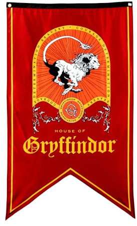 Conquest Journals Harry Potter Gryffindor Wappen Banner, 76,2 x 127,7 cm, extra große Flagge, 300D Oxford-Tuch, Banner für Geburtstagsfeiern, Partyzubehör, Wohnheim-Dekorationen, Wanddekoration,