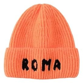 TRgqify-KM Kaschmir-Slouchy-Strickmütze for Damen, Winter, weich, warm, Wolle, gestrickt, Totenkopf-Mütze (Color : Orange)