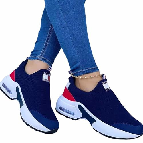 Scarpe Terapeutiche Per Diabetici Da Donna Scarpe Da Corsa Scarpe Alluce Valgo Piedi Gonfi, Scarpe Da Ginnastica Leggere E Traspiranti Antiscivolo Scarpe Ortopediche Per Artrite Edema,Blue-39 EU