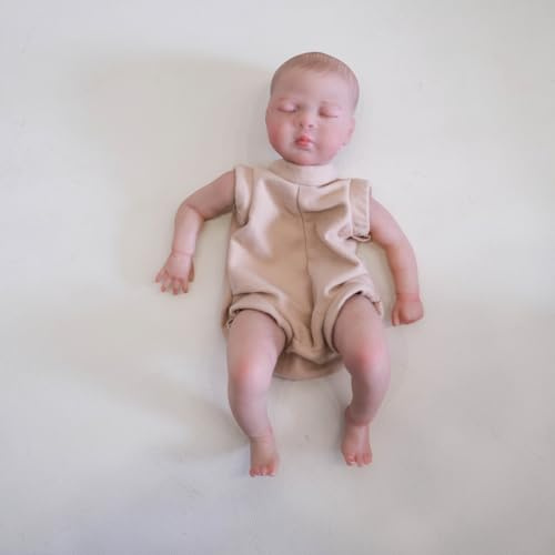 MineeQu 10 Zoll Miniature Gemaltes Haar Lebensechte unfertige Reborn Schlafpuppe Bausätze Bereits bemalte Puppe Bausatz Realistischee Neugeborenen Puppe Teile Reborn Dolls