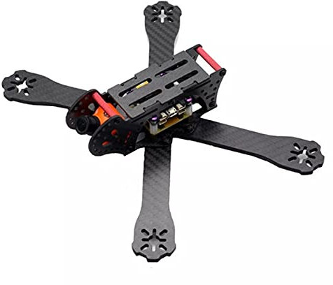 QXWRLD AL220 220 mm Radstand, 4 mm Arm, 3K-Carbonfaser-Fallschutz-Rennrahmen-Kit mit 5 V 12 V PDB RC-Drohne DIY Drohnenbausatz