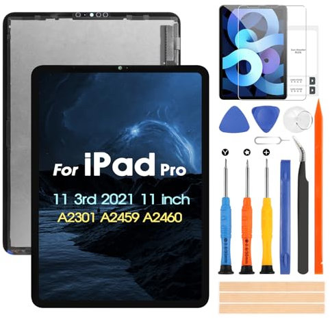 ARSSLY Pantalla LCD para iPad Pro 11 3rd Display para iPad Pro 11 3a Gen 2021 A2301 A2459 A2460 Pantalla táctil digitazer Assembly Reemplazo de pantalla con kit de reparación