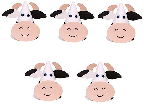 TINEASUR 5stücke Cartoon Geburtstags-hüte Für Junge Mädchen Bunte Tiermotive Für Partys Shower Und Fotoshootings Leicht Hochwertigem Papier Gefertigt