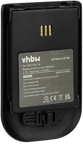 vhbw Akku kompatibel mit Siemens CUC325 schnurlos Festnetz Telefon (930 mAh, 3,7 V, Li-Ion) Schwarz