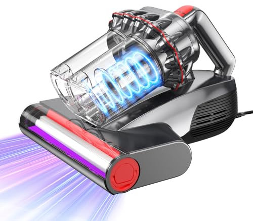Milbensauger 17Kpa Matratzenreiniger Milbensauger für Matratzen, Milbenstaubsauger Bettmatratzen-Staubsauger mit Staubmilben-Sensor und Intelligente LED-Anzeige für Betten, Kissen, Sofas Teppiche