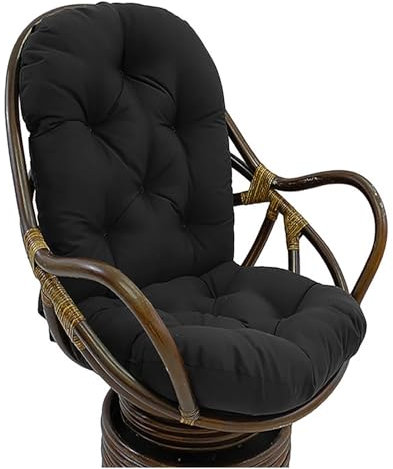 Outdoor/Indoor Swing Cushion Replacement for Hanging Garden and Swivel Chairs Soft and Non Slip Rocking Chair Pad (Black)