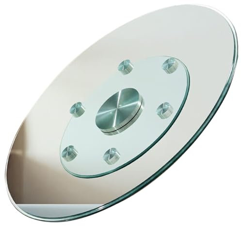 Plato Giratorio de Vidrio Templado para Mesa de Comedor, Bandeja Giratoria Grande Redonda Transparente con Asistencia Giratoria Elegante(90cm(36inch))