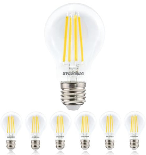 SYLVANIA LED Glühbirne E27 Neutralweiß | 75W Ersatz | 1055 Lumen | 4000K Filament Leuchtmittel | 6er Pack