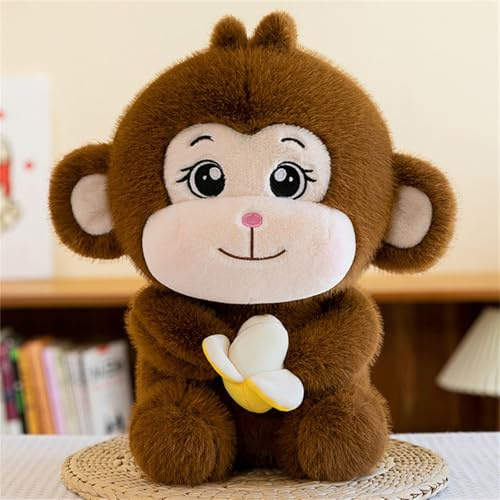 champracer AFFE Kuscheltier Klein, Plüschspielzeug, Niedlicher Bananen-AFFE Plüschpuppe, Plüsch Spielzeug Plüschtier für Kinder Und Baby (Dunkelbraun, 23 cm)